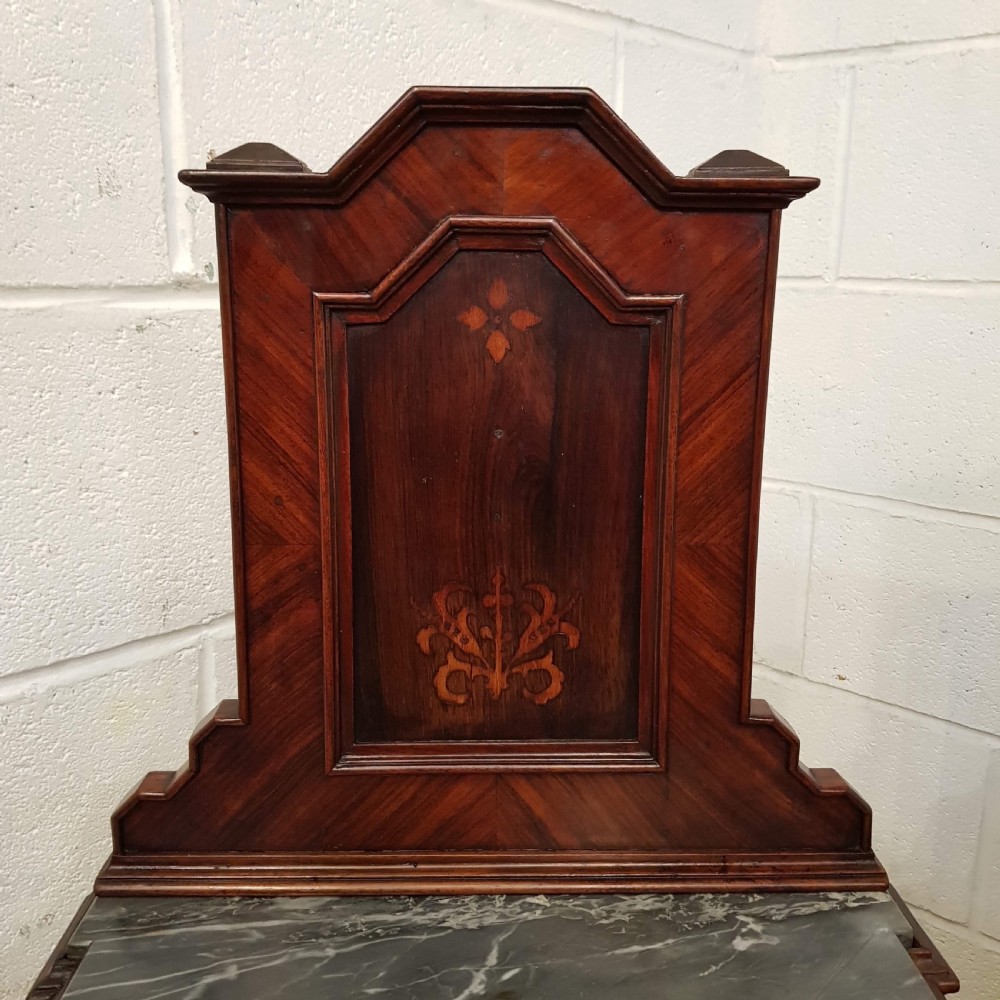 ANTIQUE PAIR LATE 19TH CENTURY INLAID ITALIAN WALNUT & MARBLE BEDSIDE CABINETS C1890 View III