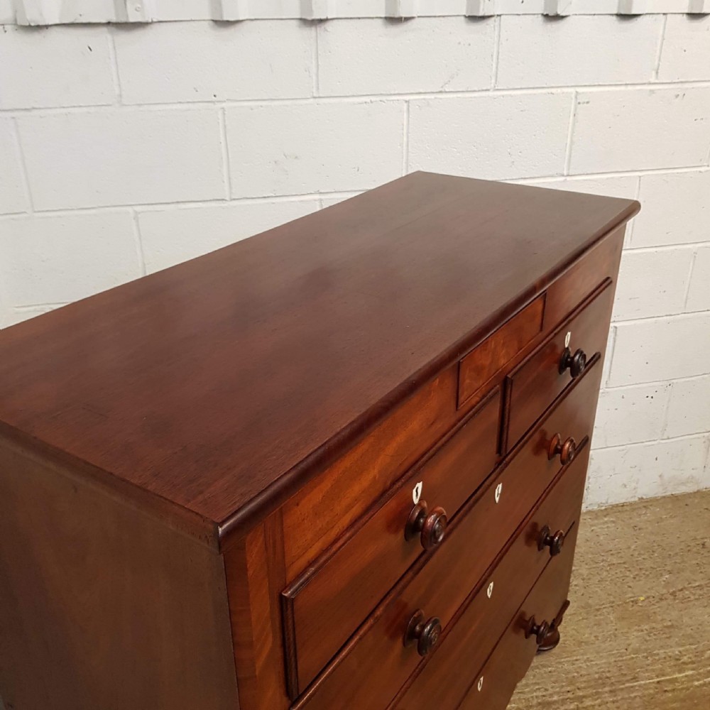 ANTIQUE WILLIAM 1V MAHOGANY CHEST OF DRAWERS  WITH SECRET DRAWER. C1830 View IV