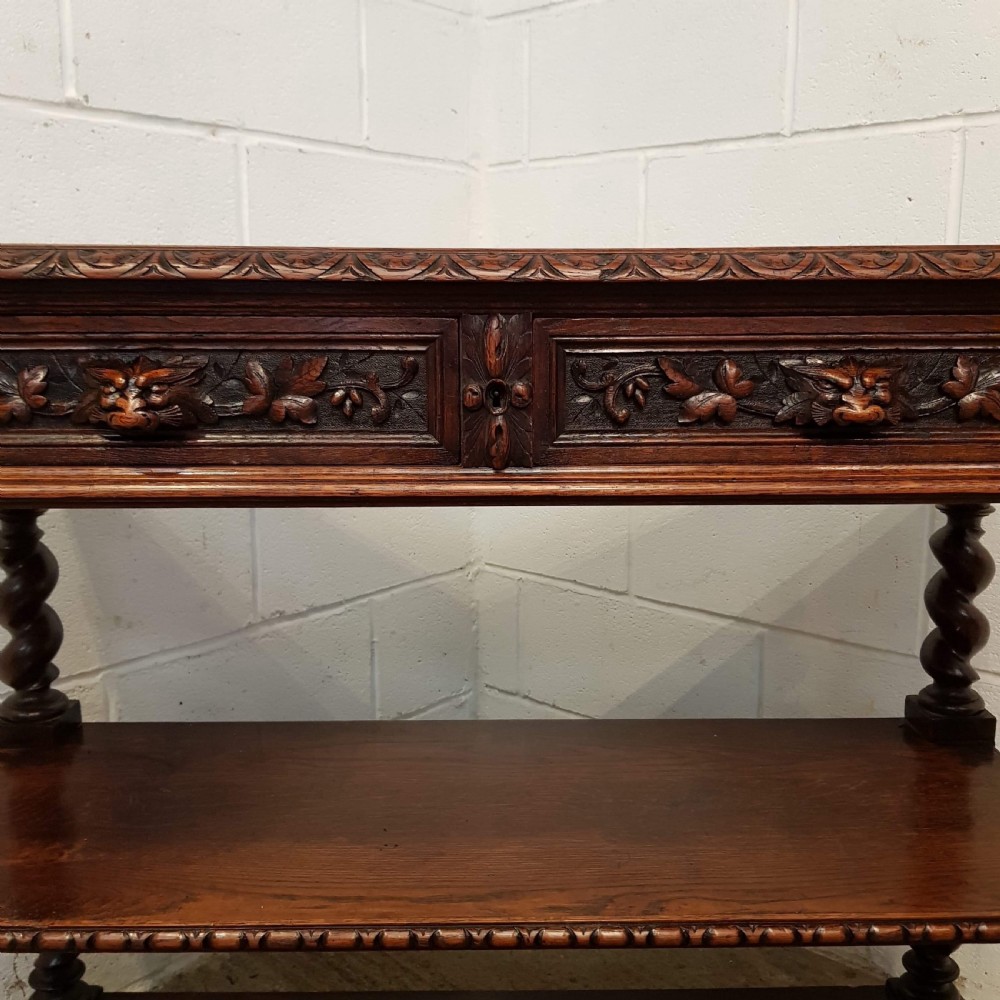 ANTIQUE VICTORIAN CARVED OAK BUFFET C1880 View II
