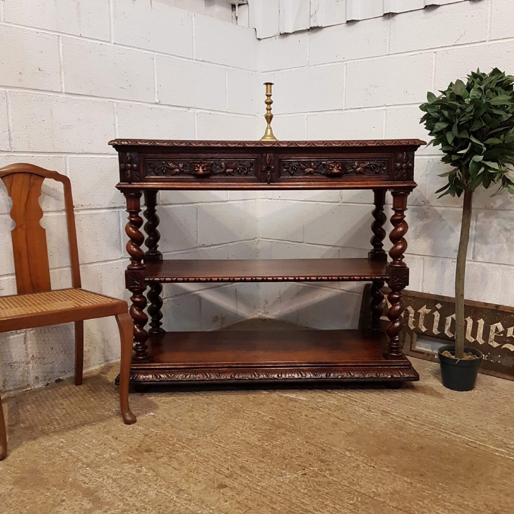 ANTIQUE VICTORIAN CARVED OAK BUFFET C1880 View III