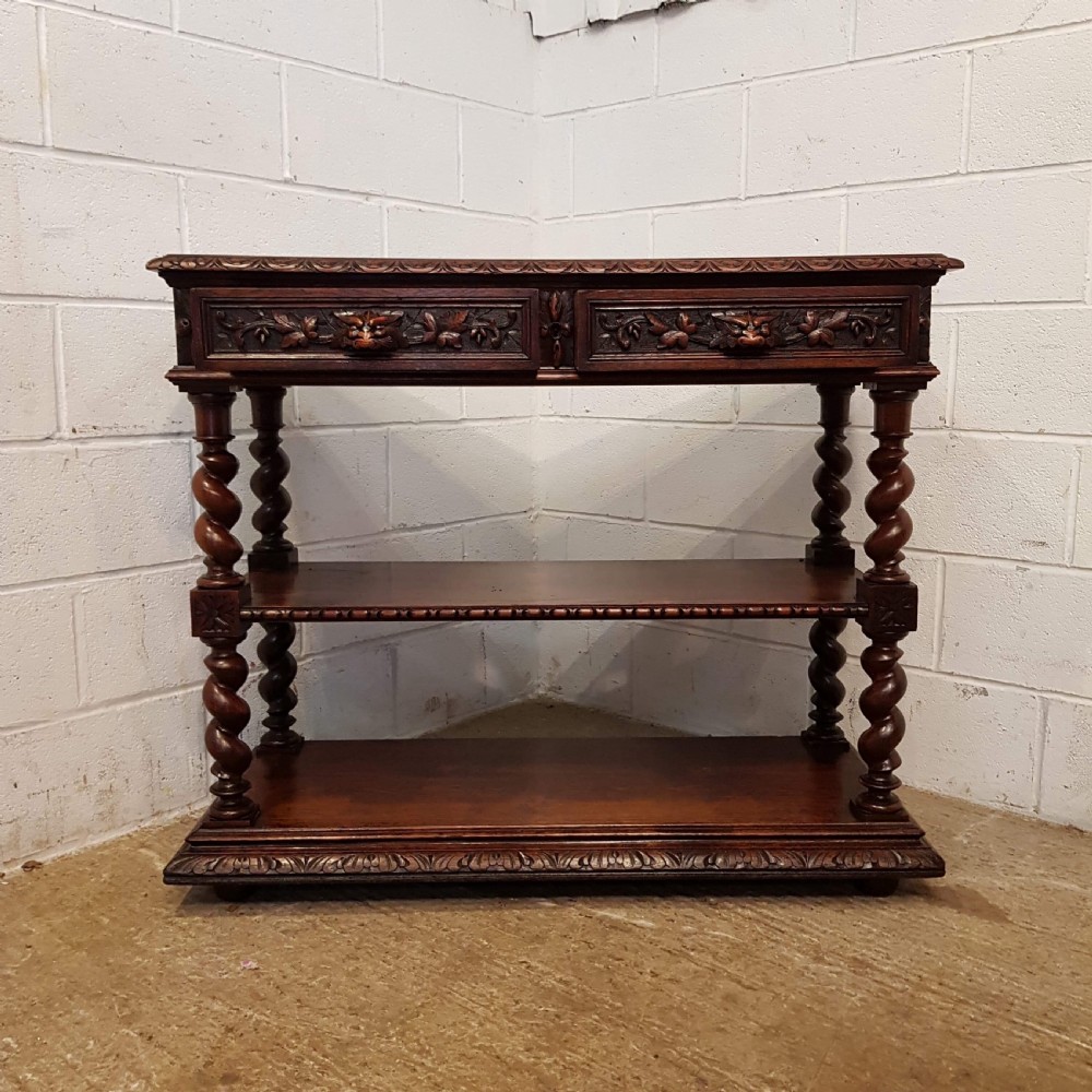 ANTIQUE VICTORIAN CARVED OAK BUFFET C1880 View IV
