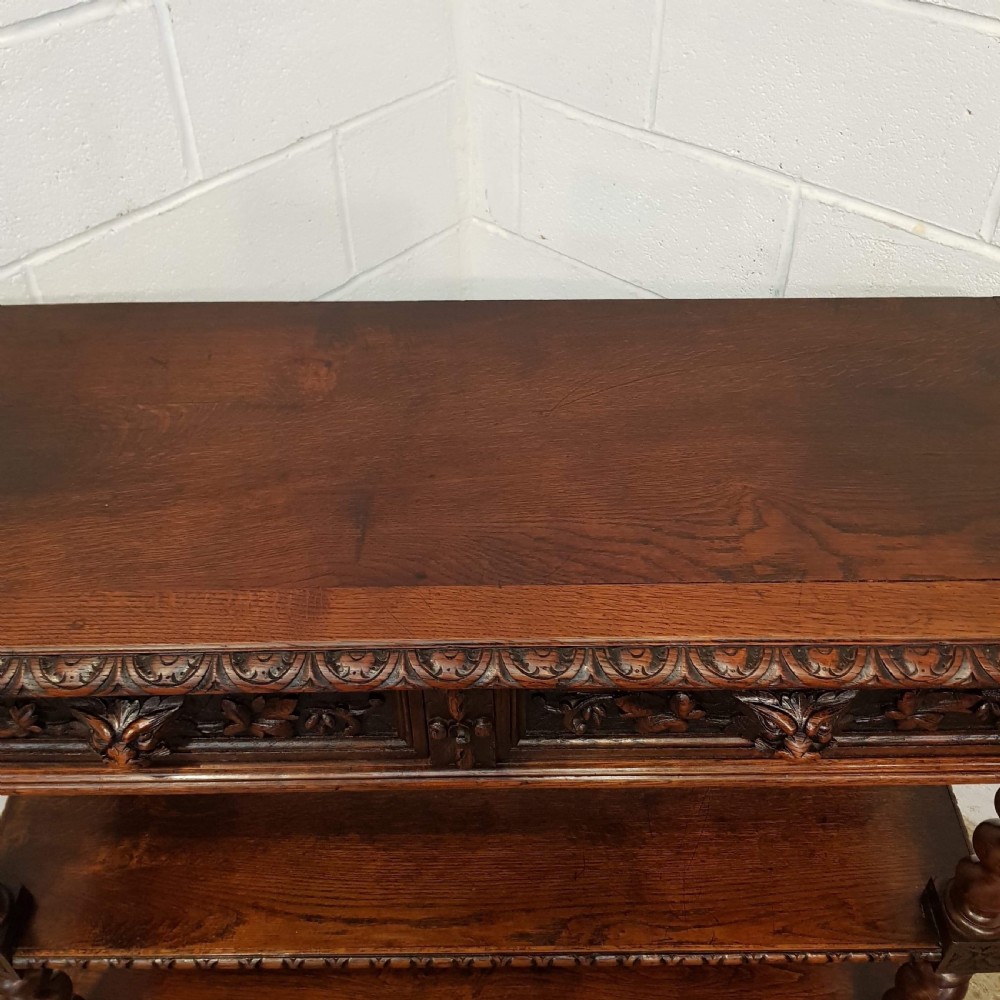 ANTIQUE VICTORIAN CARVED OAK BUFFET C1880 View V