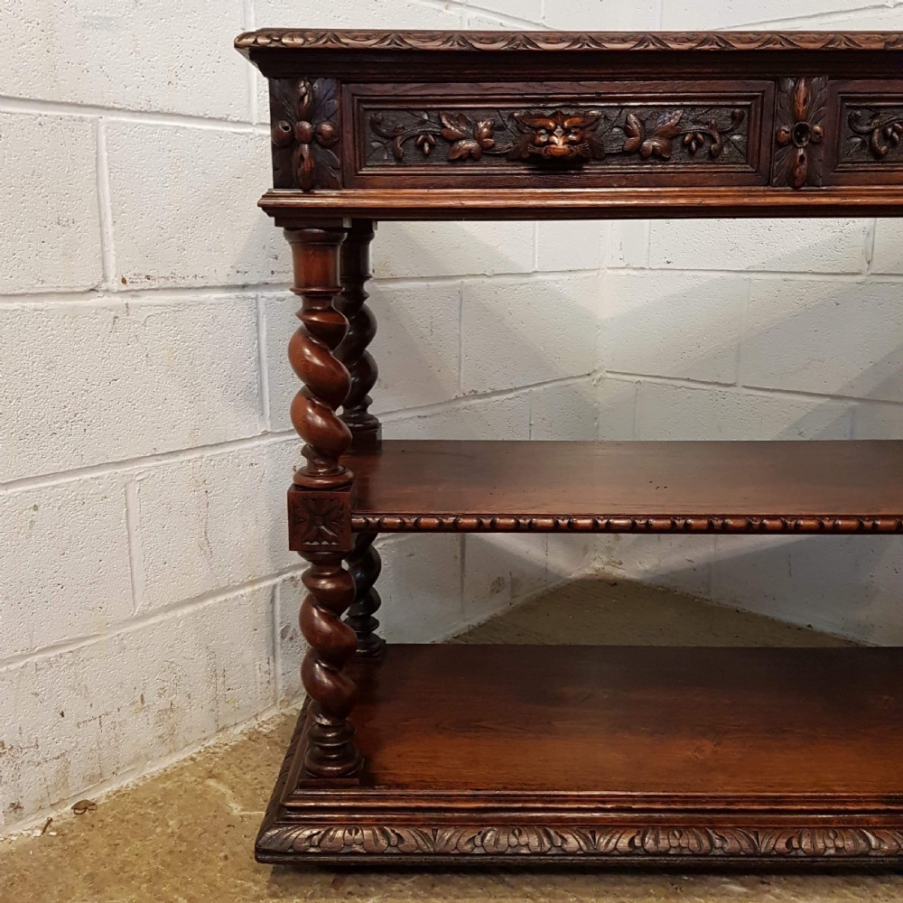 ANTIQUE VICTORIAN CARVED OAK BUFFET C1880 View VI
