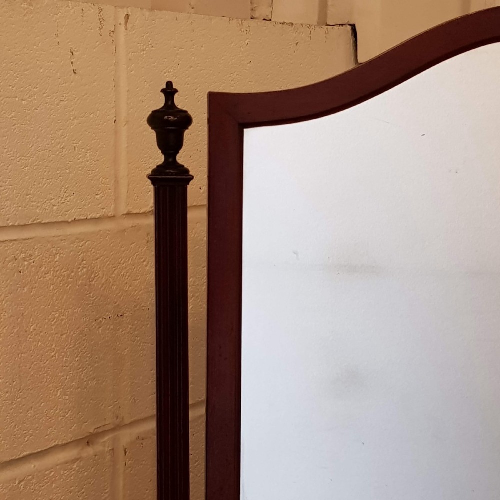 ANTIQUE EDWARDIAN MAHOGANY CHEVAL MIRROR C1900 View II
