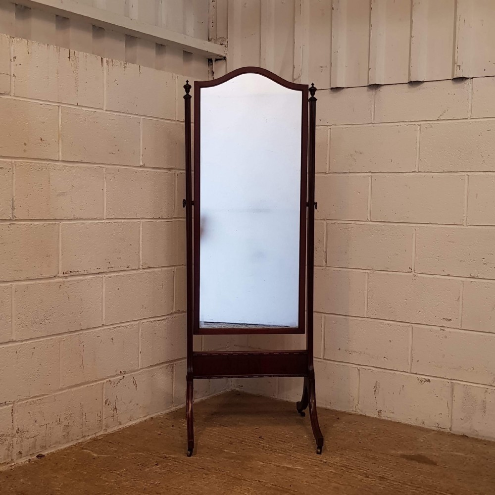 ANTIQUE EDWARDIAN MAHOGANY CHEVAL MIRROR C1900 View IV