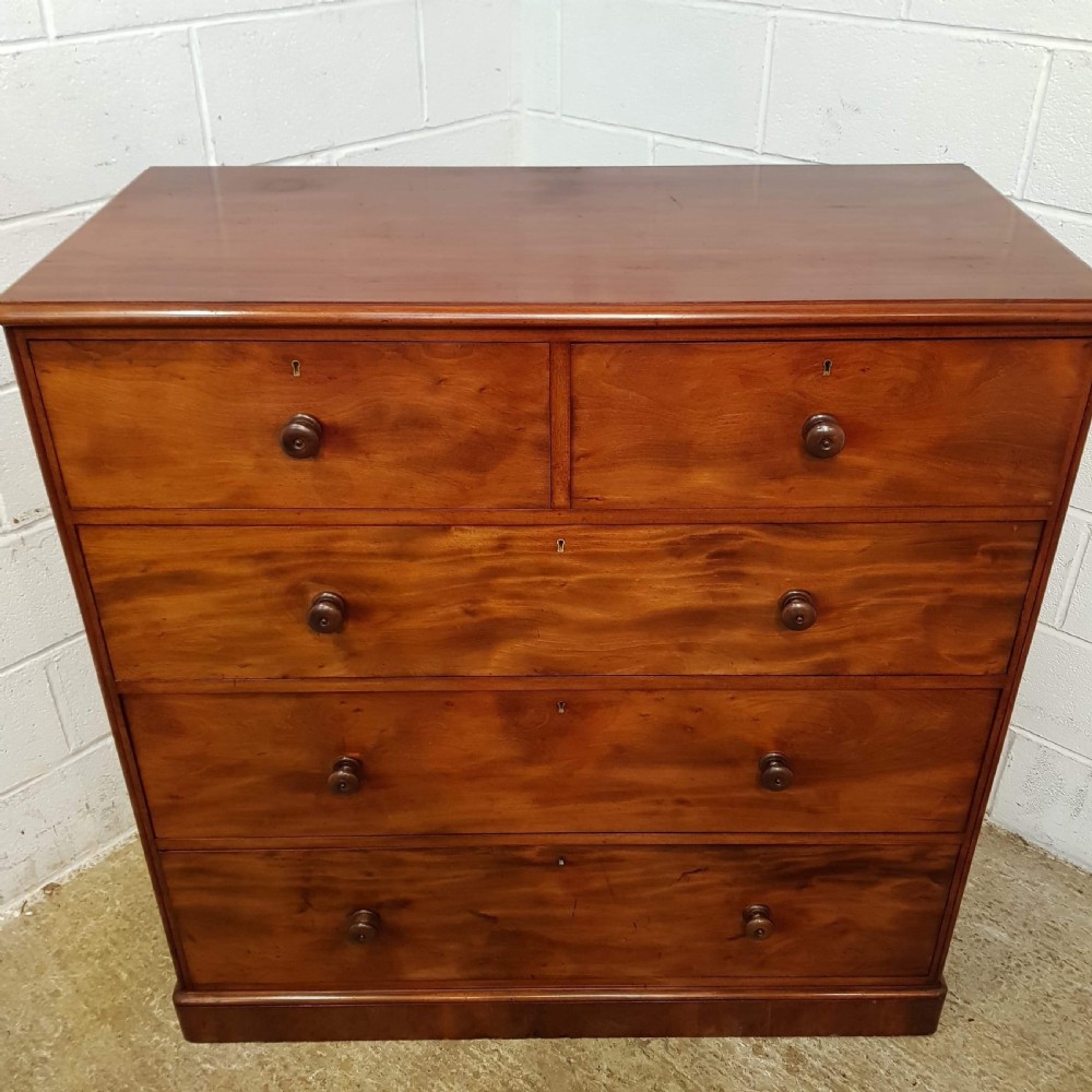 ANTIQUE VICTORIAN MAHOGANY CHEST OF DRAWERS C1880 View III