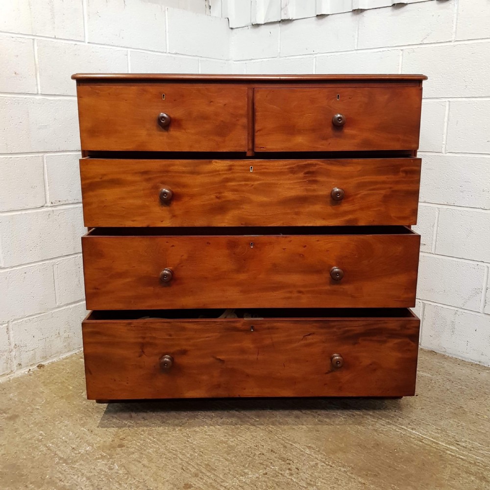 ANTIQUE VICTORIAN MAHOGANY CHEST OF DRAWERS C1880 View V