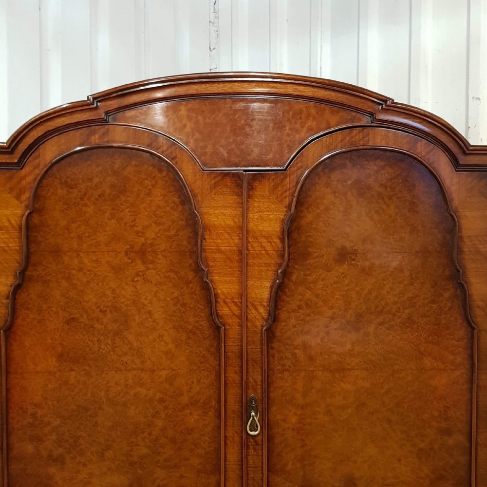 ANTIQUE ART DECO BURR WALNUT DOUBLE WARDROBE C1920 View II