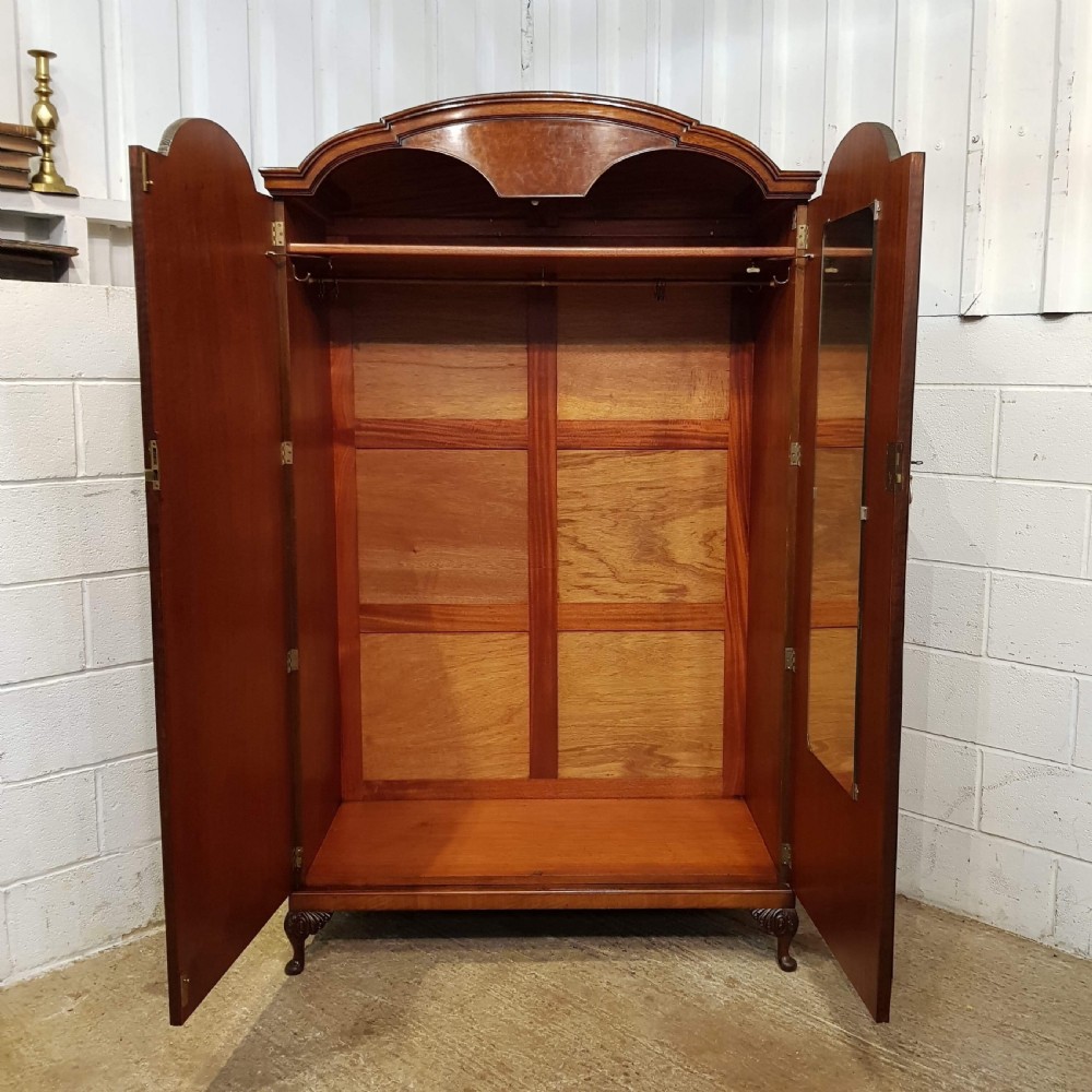 ANTIQUE ART DECO BURR WALNUT DOUBLE WARDROBE C1920 View VI