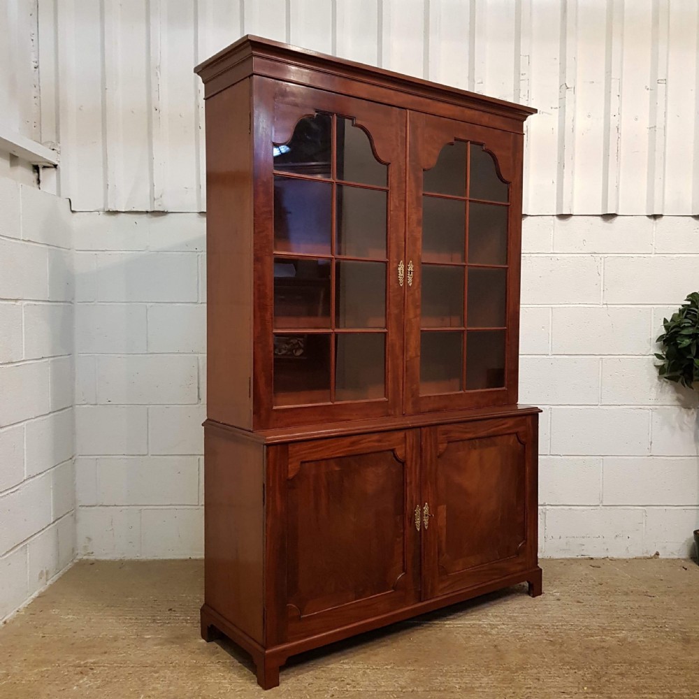 ANTIQUE REGENCY MAHOGANY GLAZED LIBRARY BOOKCASE C1820 View II