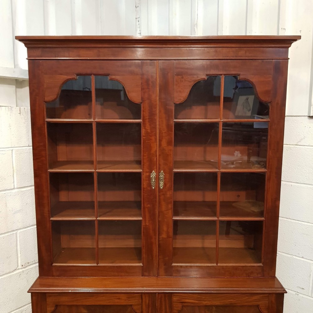 ANTIQUE REGENCY MAHOGANY GLAZED LIBRARY BOOKCASE C1820 View III