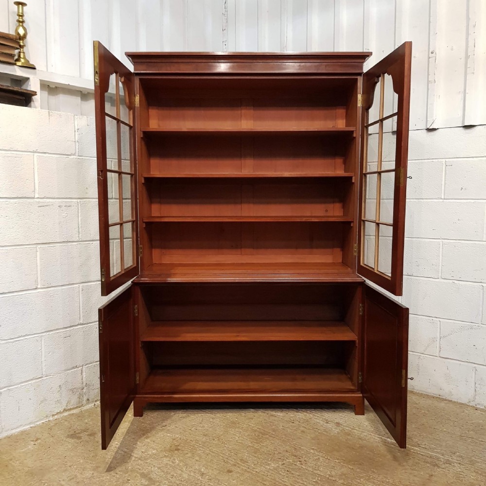 ANTIQUE REGENCY MAHOGANY GLAZED LIBRARY BOOKCASE C1820 View IV