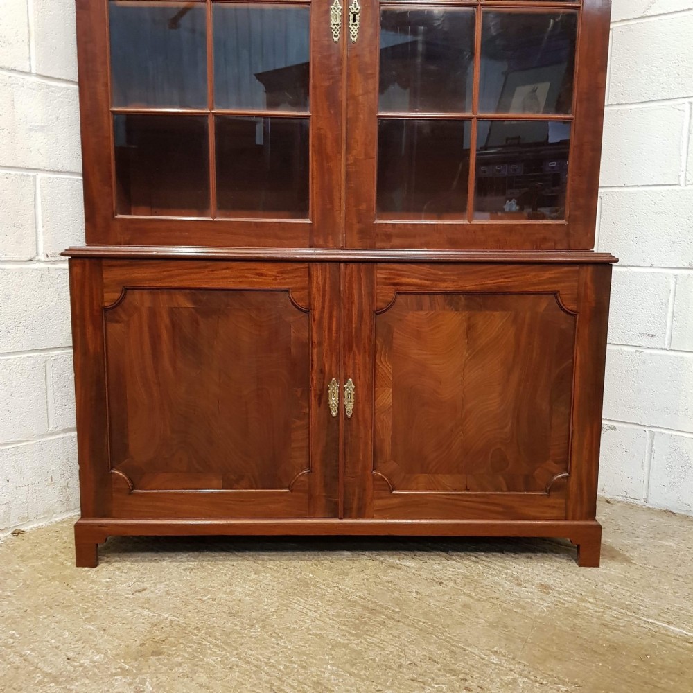 ANTIQUE REGENCY MAHOGANY GLAZED LIBRARY BOOKCASE C1820 View VI