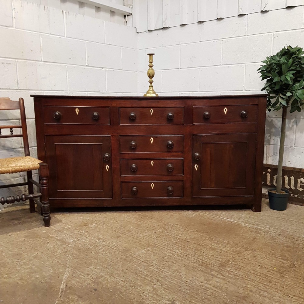 ANTIQUE LATE 18TH CENTURY PERIOD JOINED OAK DRESSER BASE C1790