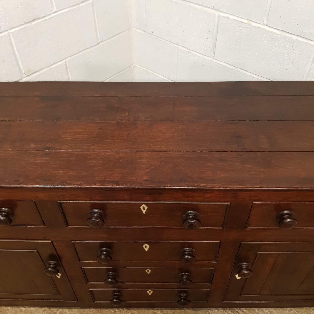 ANTIQUE LATE 18TH CENTURY PERIOD JOINED OAK DRESSER BASE C1790 View III