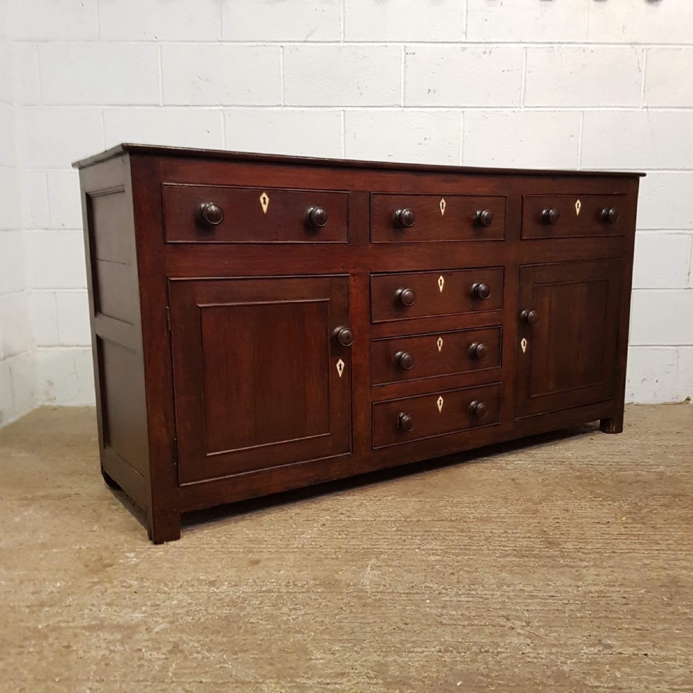 ANTIQUE LATE 18TH CENTURY PERIOD JOINED OAK DRESSER BASE C1790 View IV