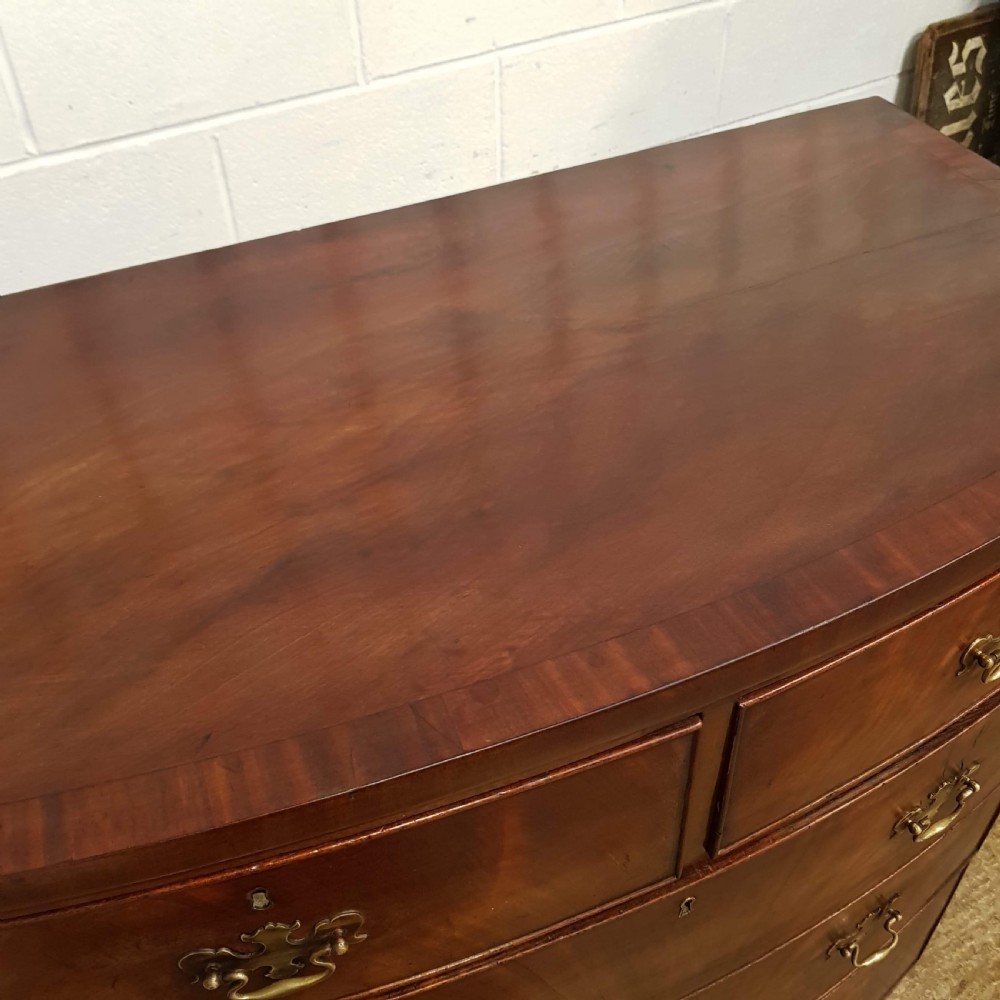 ANTIQUE REGENCY MAHOGANY BOW FRONT CHEST OF DRAWERS C1820 View II