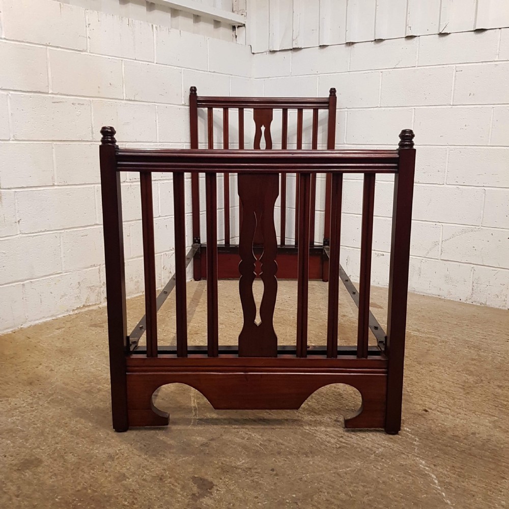 ANTIQUE PAIR LATE VICTORIAN CUBAN MAHOGANY SINGLE BEDS C1890 View II