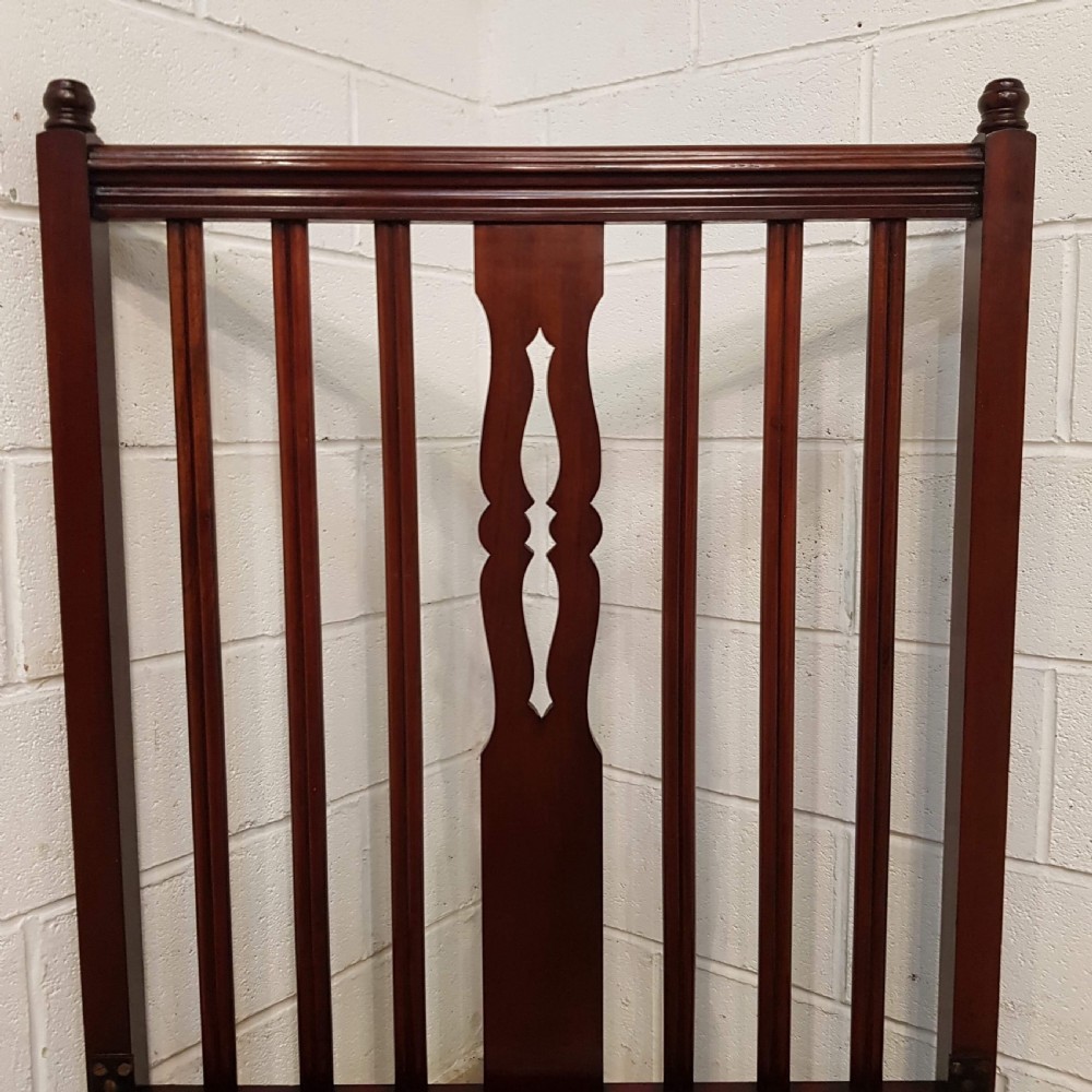 ANTIQUE PAIR LATE VICTORIAN CUBAN MAHOGANY SINGLE BEDS C1890 View VI