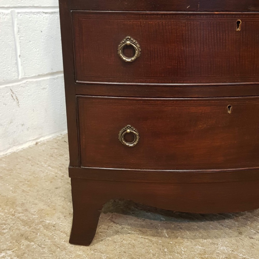 ANTIQUE EDWARDIAN MAHOGANY SMALL BOW FRONT CHEST OF DRAWERS C1900 View IV