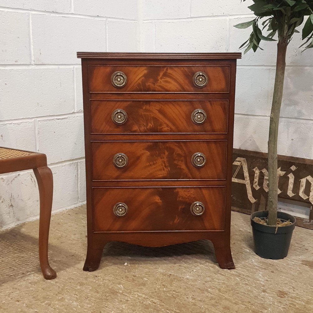 ANTIQUE MAHOGANY DWARF CHEST OF DRAWERS C1920