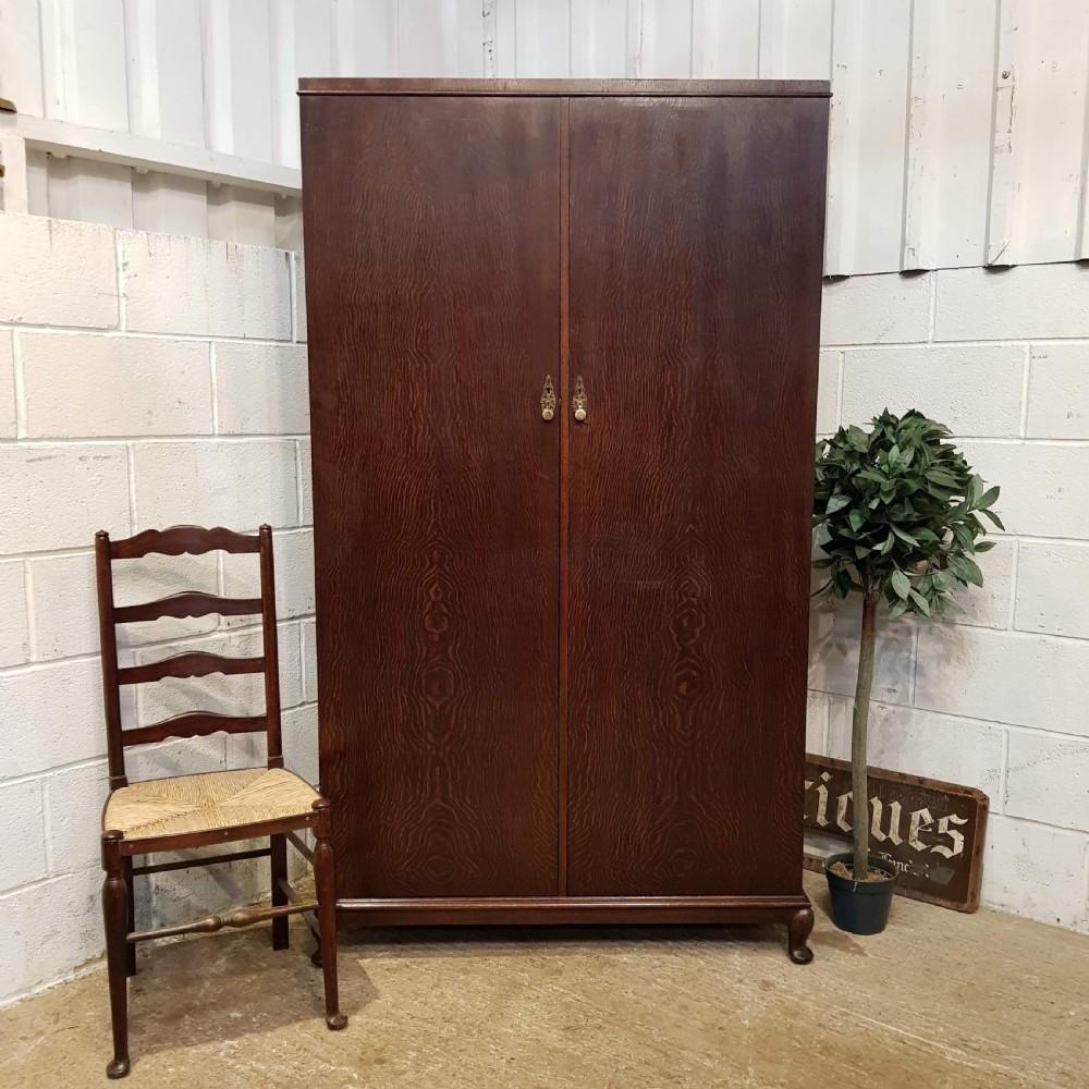 ANTIQUE OAK GENTS  COMPACTUM WARDROBE C1920