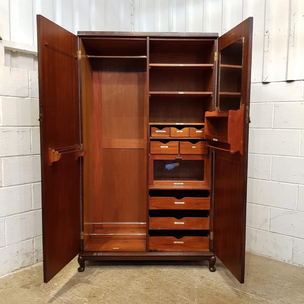 ANTIQUE OAK GENTS  COMPACTUM WARDROBE C1920 View V