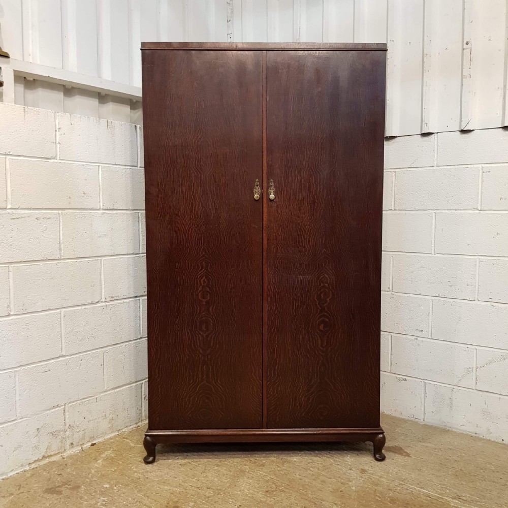 ANTIQUE OAK GENTS  COMPACTUM WARDROBE C1920 View VI