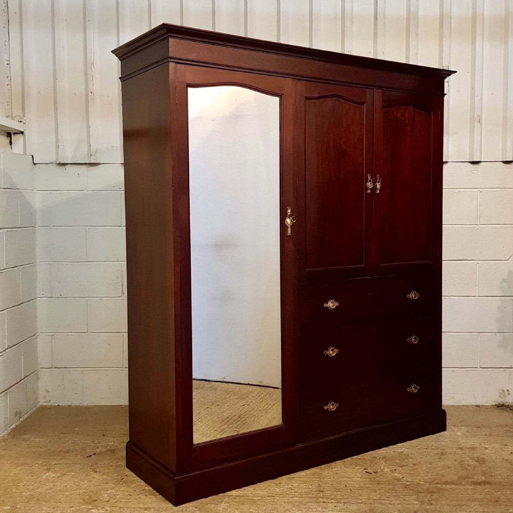ANTIQUE ARTS & CRAFTS MAHOGANY COMBINATION WARDROBE BY LIBERTY & CO C1900 View IV