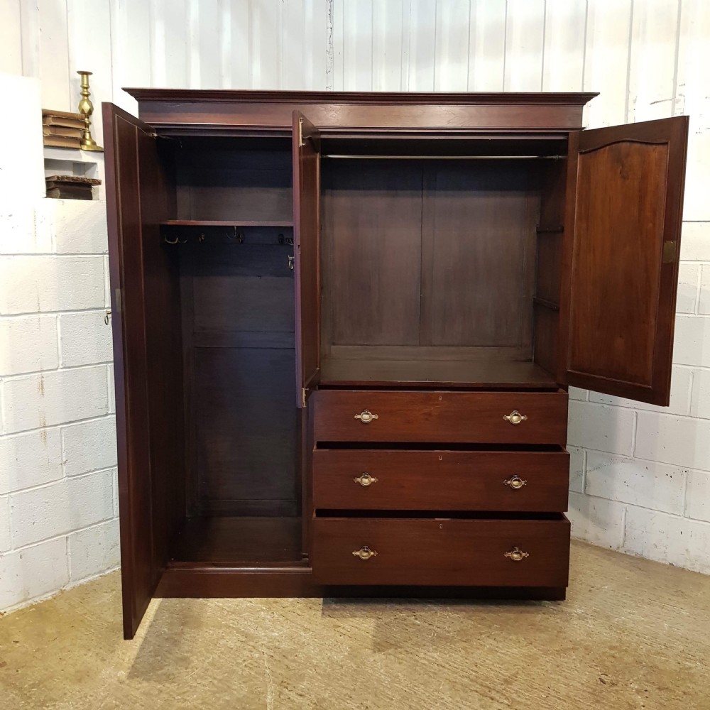 ANTIQUE ARTS & CRAFTS MAHOGANY COMBINATION WARDROBE BY LIBERTY & CO C1900 View V