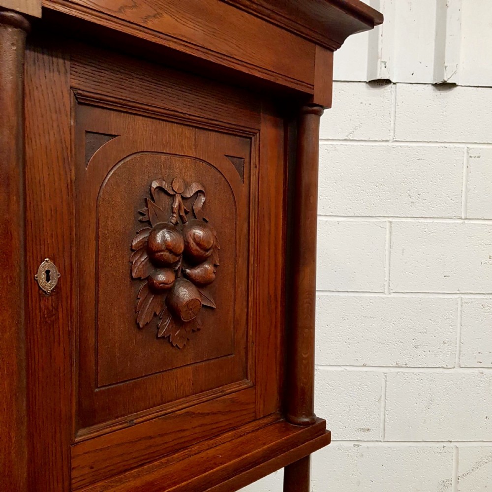 ANTIQUE FLEMISH OAK CUPBOARD ON STAND C1900 View VI