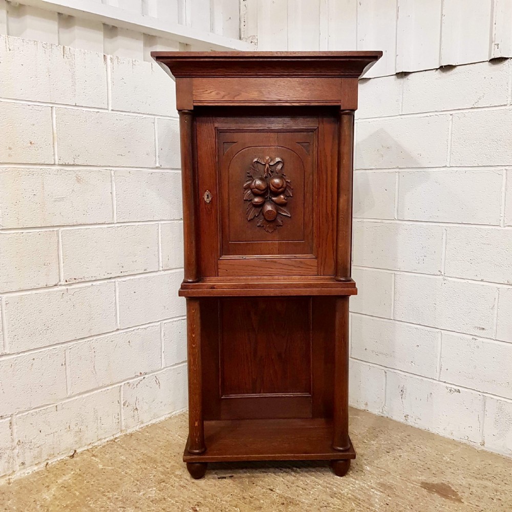ANTIQUE FLEMISH OAK CUPBOARD ON STAND C1900 View VIII