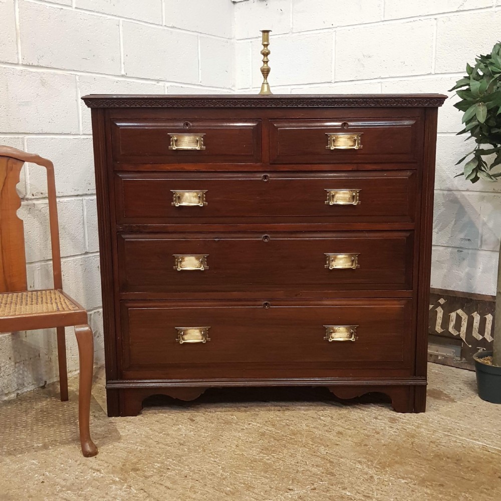 ANTIQUE EDWARDIAN MAHOGANY CHEST OF DRAWERS C1900