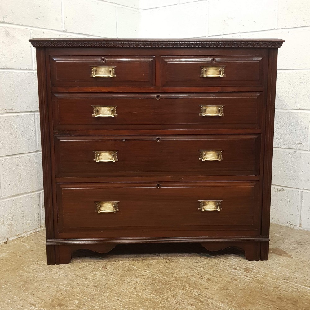 ANTIQUE EDWARDIAN MAHOGANY CHEST OF DRAWERS C1900 View V