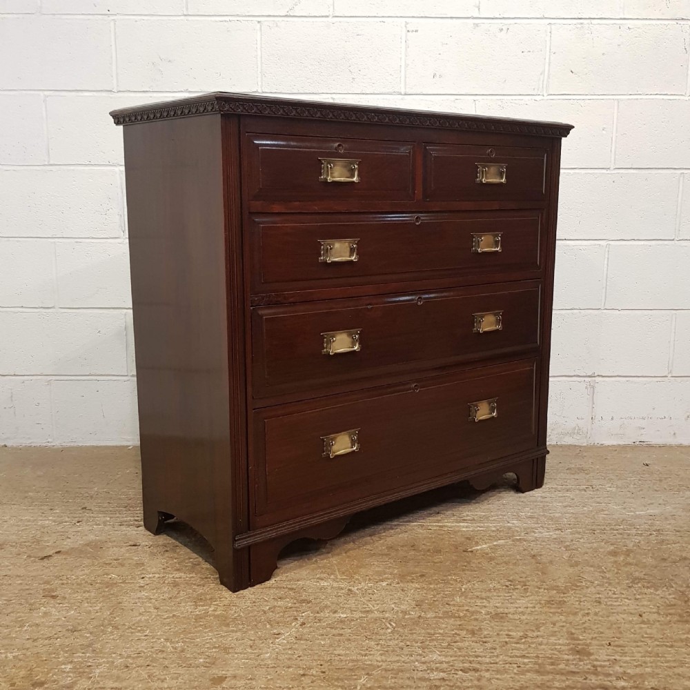 ANTIQUE EDWARDIAN MAHOGANY CHEST OF DRAWERS C1900 View VI