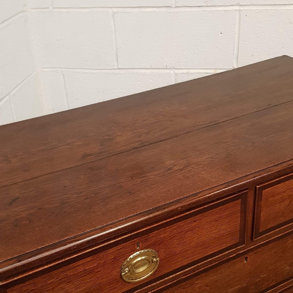 ANTIQUE 18TH CENTURY PERIOD OAK & MAHOGANY CHEST OF DRAWERS C1780 View II