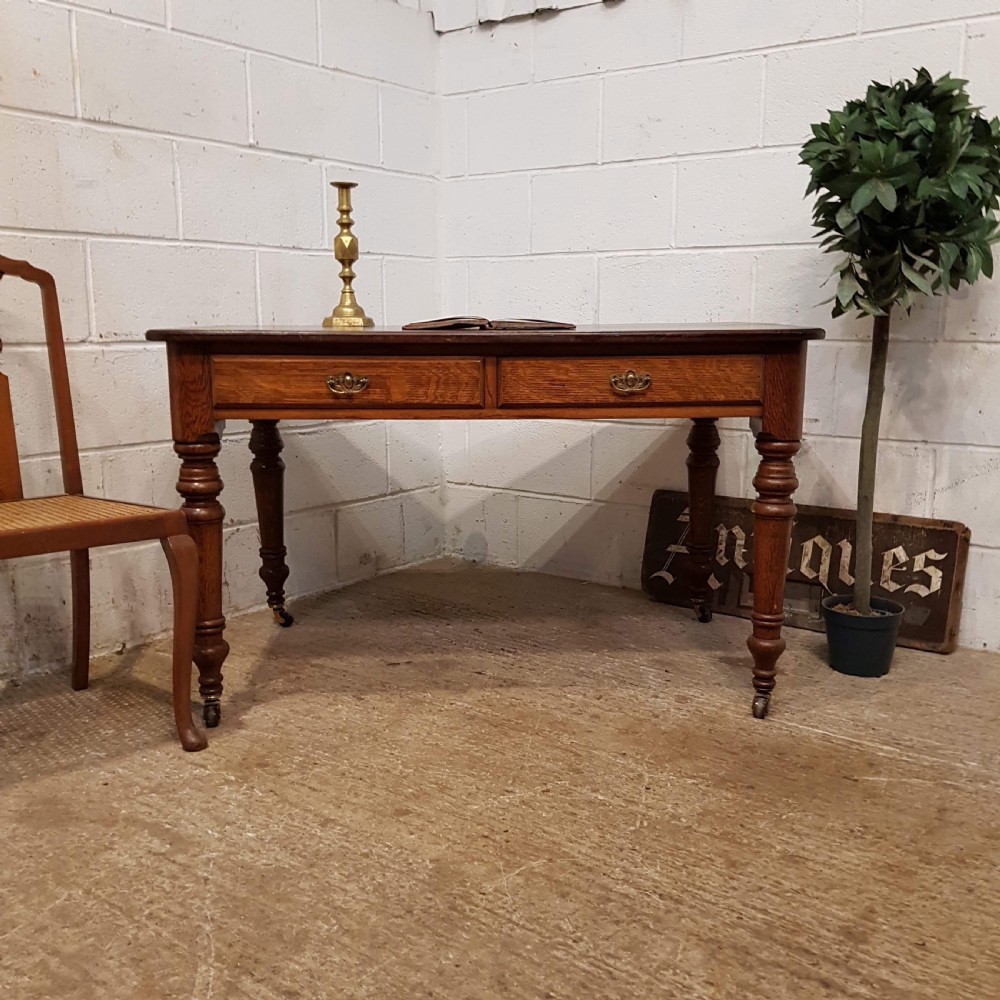 ANTIQUE VICTORIAN OAK WRITING DESK C1880