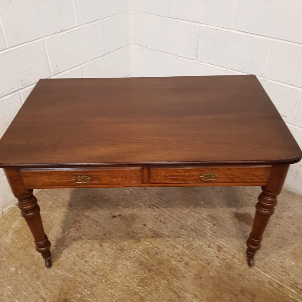 ANTIQUE VICTORIAN OAK WRITING DESK C1880 View II