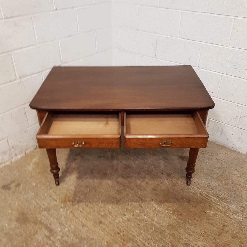 ANTIQUE VICTORIAN OAK WRITING DESK C1880 View III