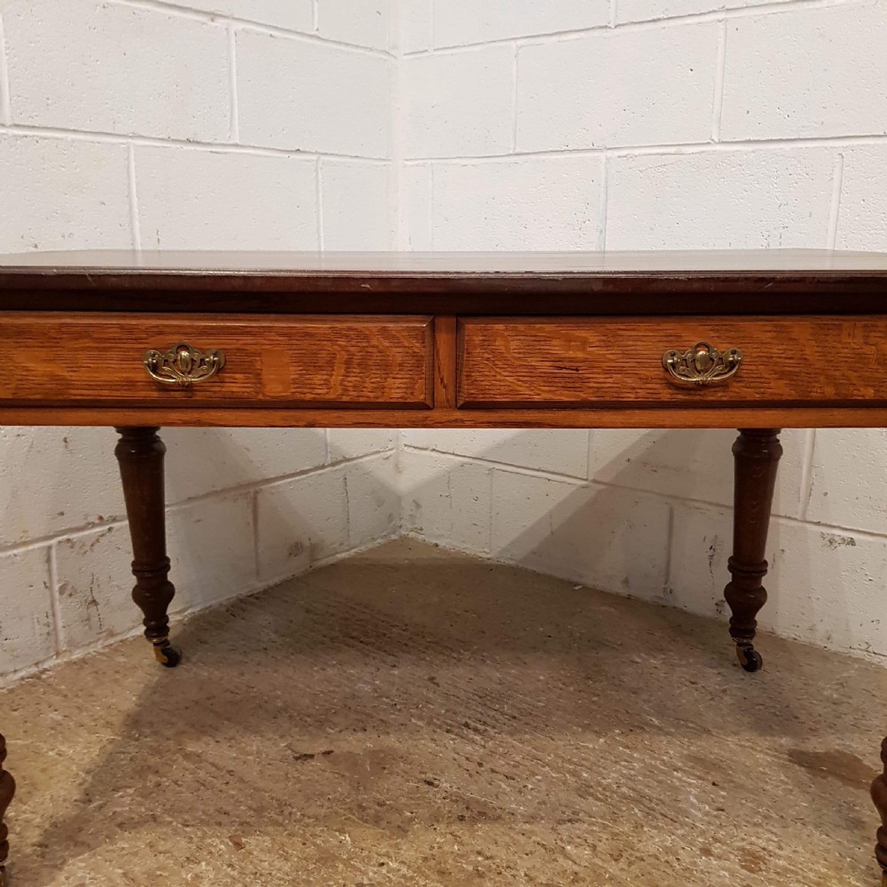 ANTIQUE VICTORIAN OAK WRITING DESK C1880 View IV