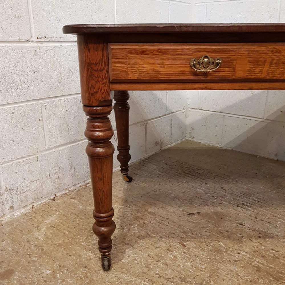 ANTIQUE VICTORIAN OAK WRITING DESK C1880 View V
