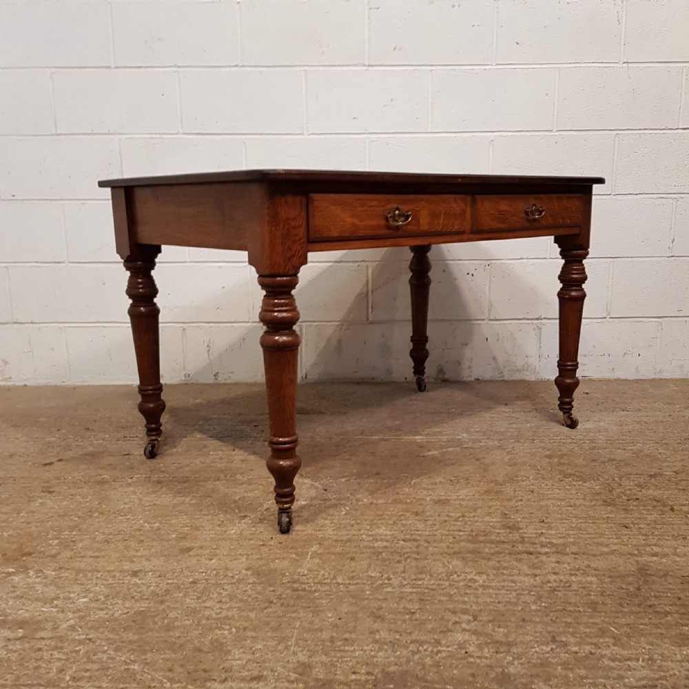 ANTIQUE VICTORIAN OAK WRITING DESK C1880 View VI