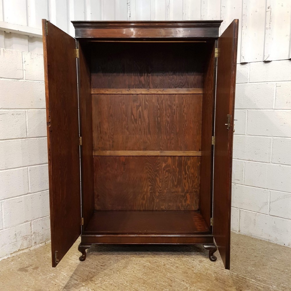 ANTIQUE BURR WALNUT SMALL DOUBLE WARDROBE C1920 View V