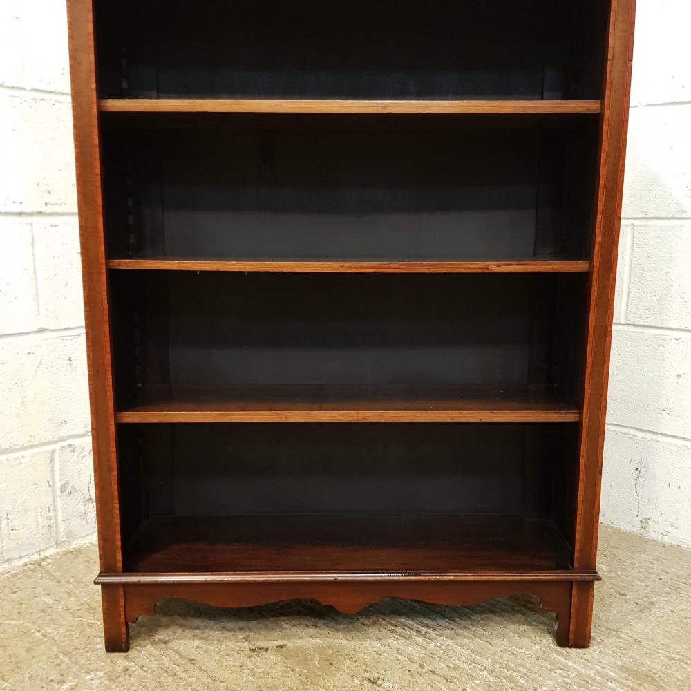 ANTIQUE EDWARDIAN MAHOGANY OPEN BOOKCASE C1900 View III