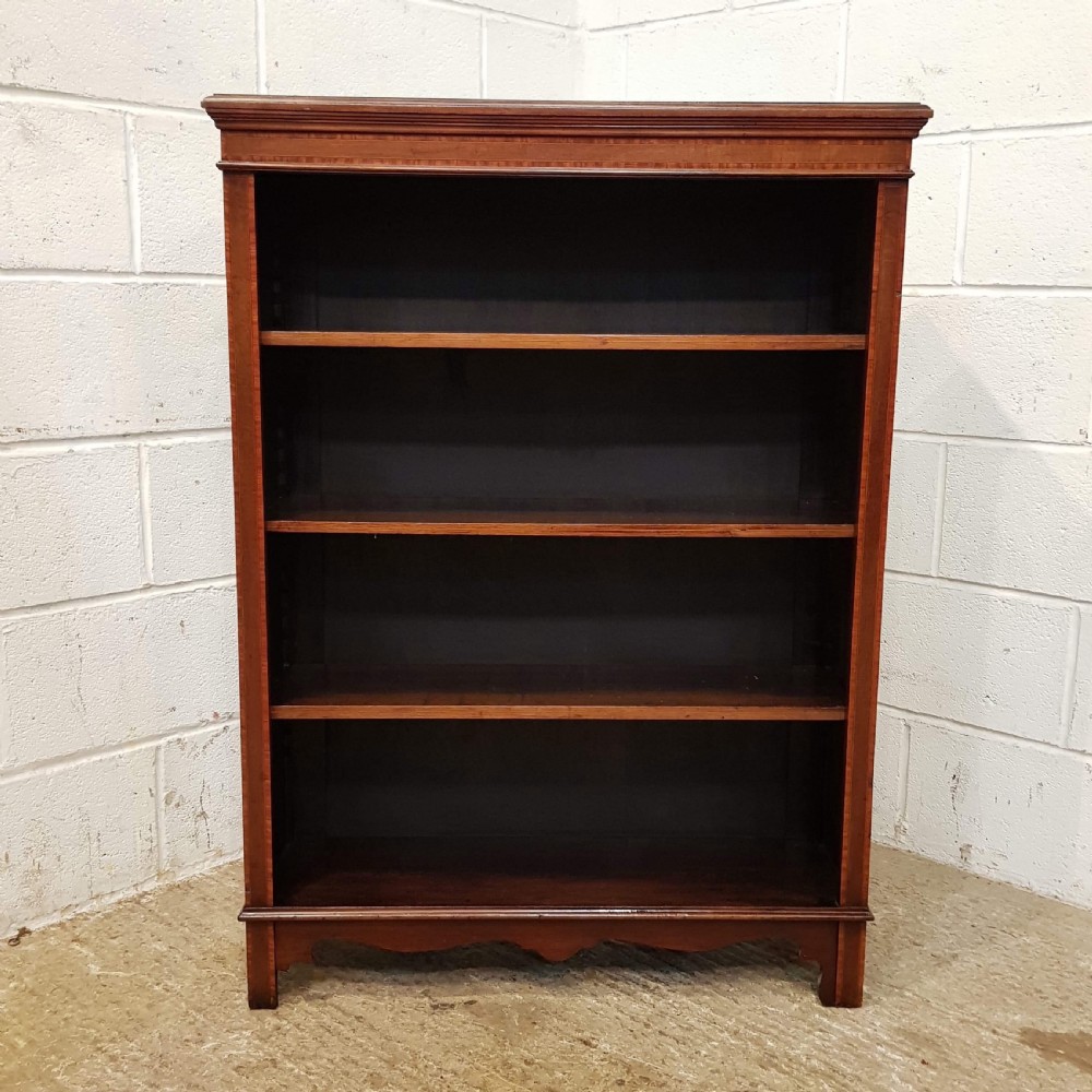 ANTIQUE EDWARDIAN MAHOGANY OPEN BOOKCASE C1900 View VI