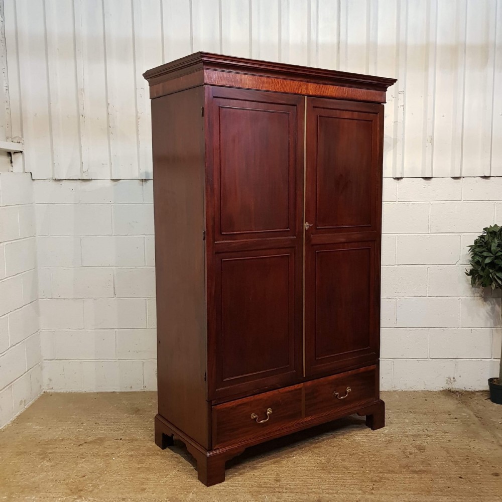 ANTIQUE REGENCY MAHOGANY DOUBLE WARDROBE C1820 View III