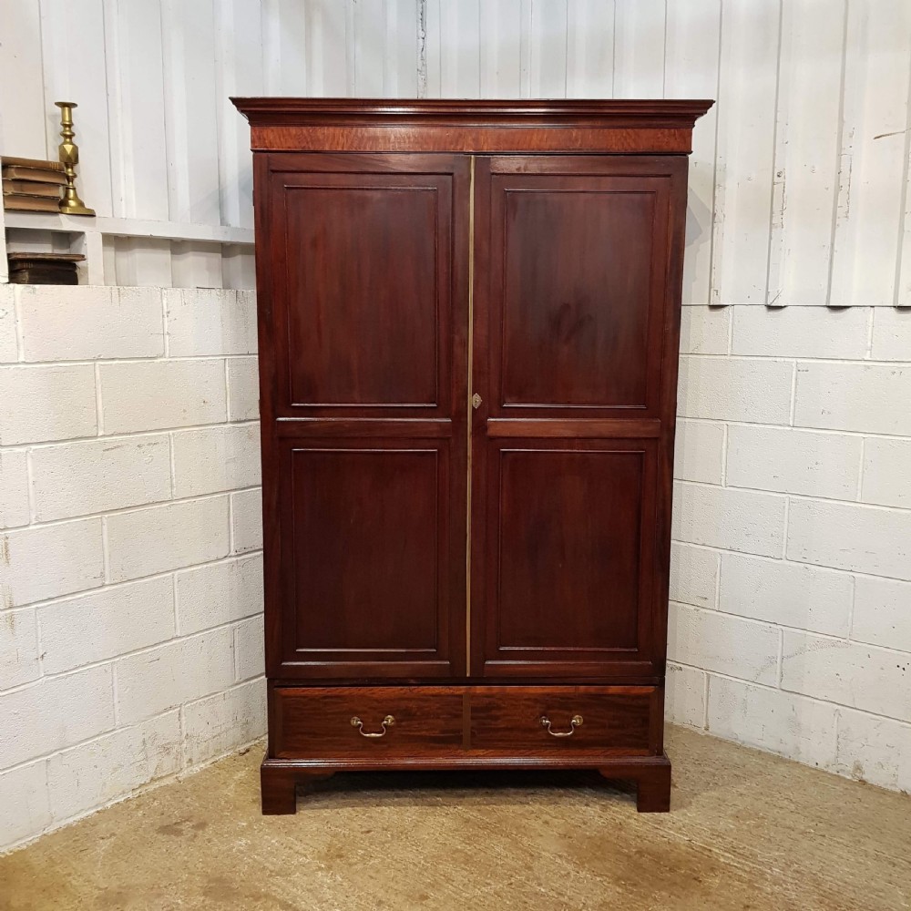 ANTIQUE REGENCY MAHOGANY DOUBLE WARDROBE C1820 View IV