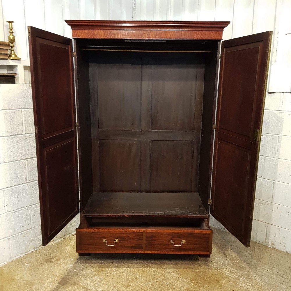 ANTIQUE REGENCY MAHOGANY DOUBLE WARDROBE C1820 View V