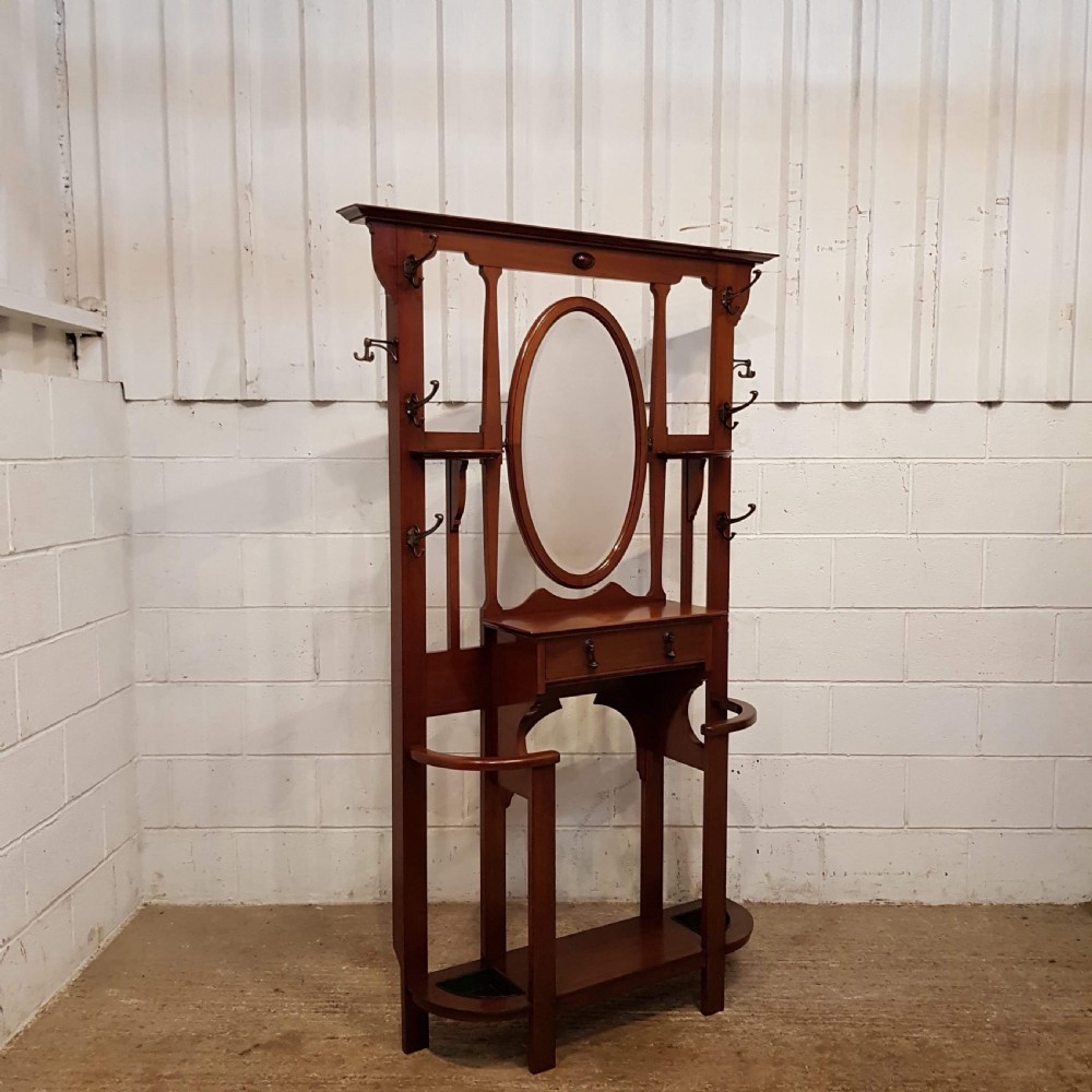 ANTIQUE EDWARDIAN MAHOGANY HALL STAND C1900 View III