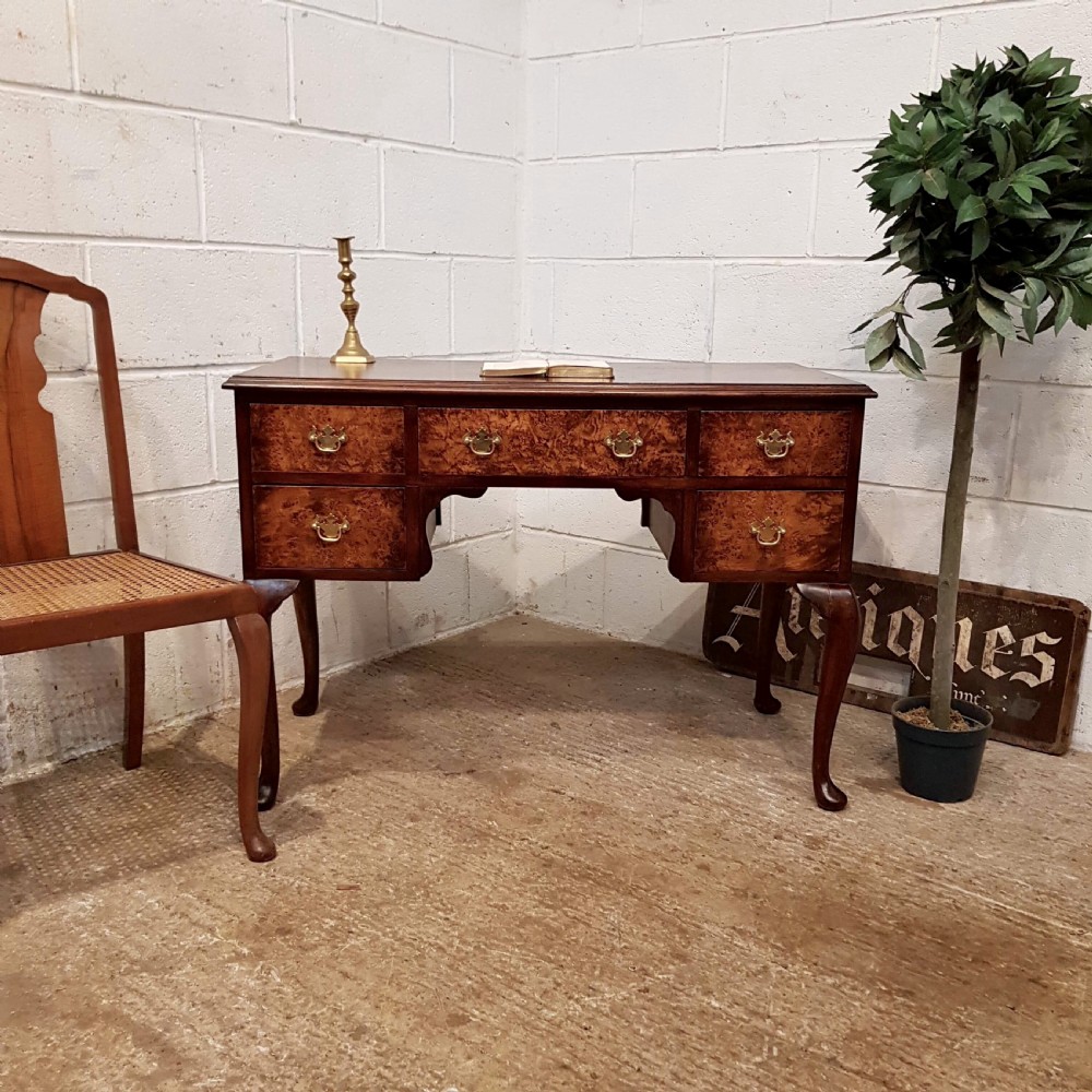 ANTIQUE BURR WALNUT LADIES WRITING DESK C1920
